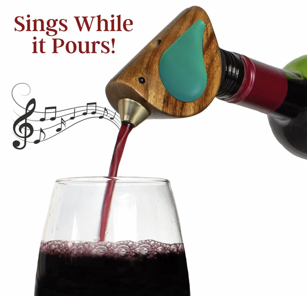 Teal Songbird Wine Pourer