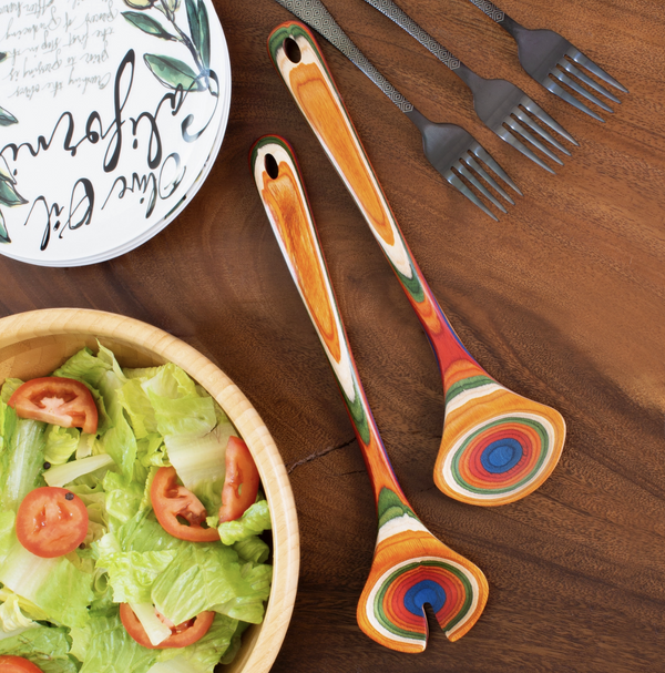 Multi Bamboo Salad Serving Set
