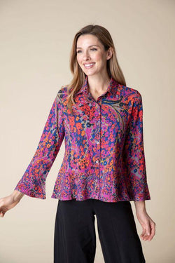 Paisley Ruffle Hem Blouse