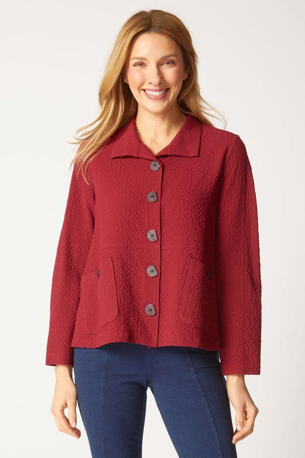Wine Button Cardigan