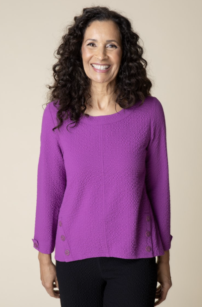 Pullover Purple Crinkle Top