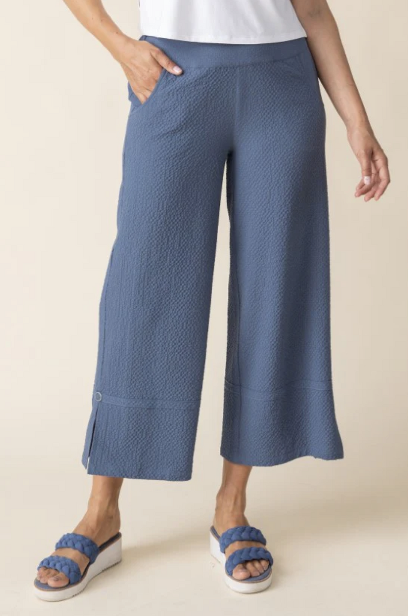 Indigo Texture Crop Pant