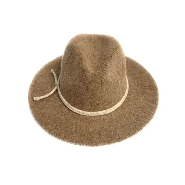 Tan Wool Blend Fedora Brim Hat