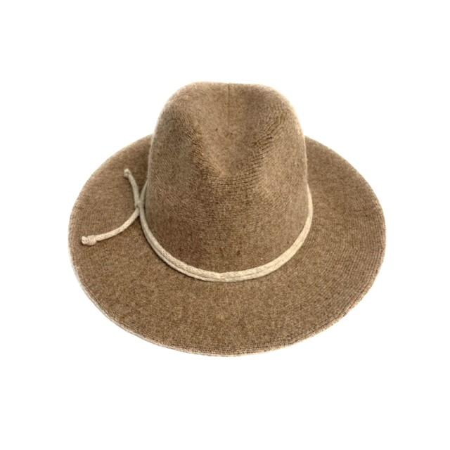 Tan Wool Blend Fedora Brim Hat