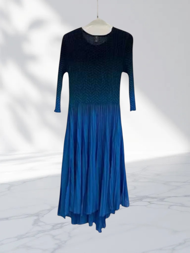 Teal Ombre 3/4 Statement Dress