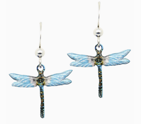 Aqua Dragonfly Stainless Steel Earring