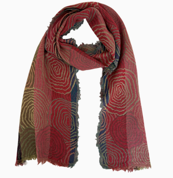 Red Zia Swirl Scarf