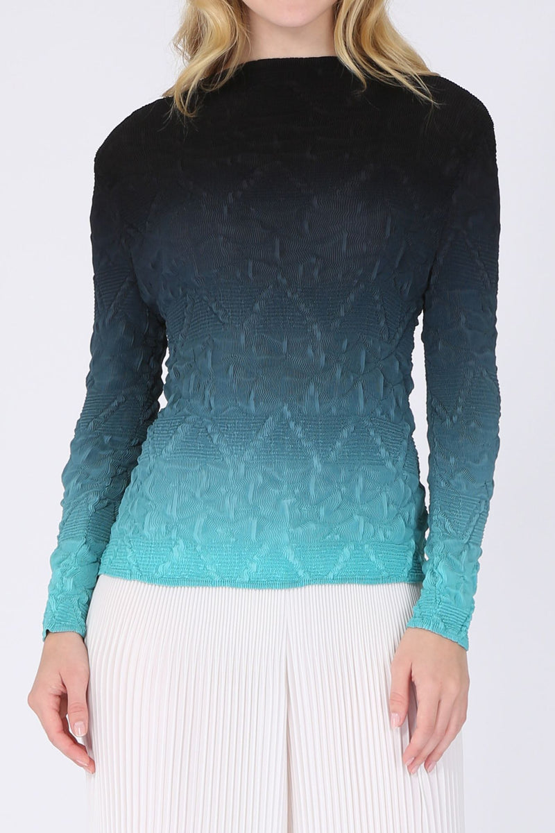 Teal Pleated Longsleeve Top