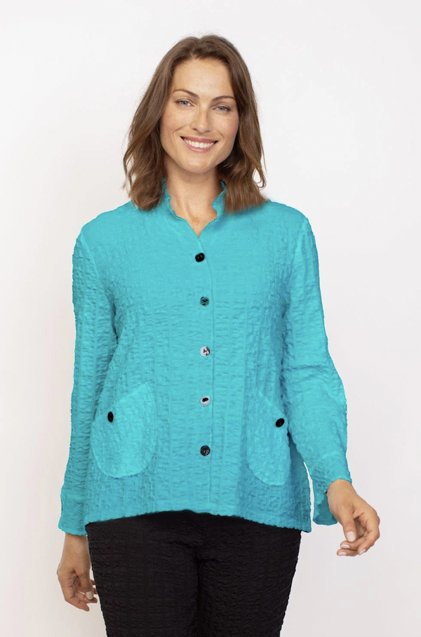 Teal Textured Blouse