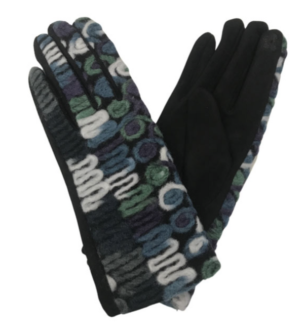 Navy Embroidered Touch Screen Gloves