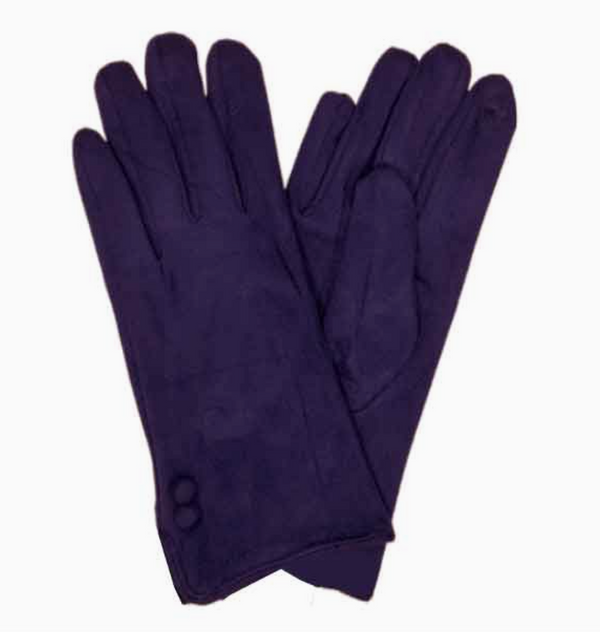 Plum Button Gloves