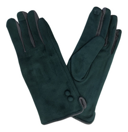 Dark Green Button Two Tone Gloves