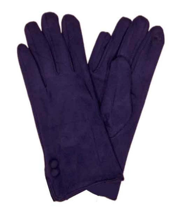 Plum Button Two Tone Gloves