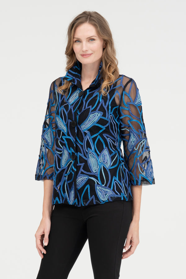 Blue Soutache Statement Jacket