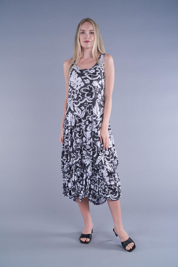 Black and White Floral Bubble Dress