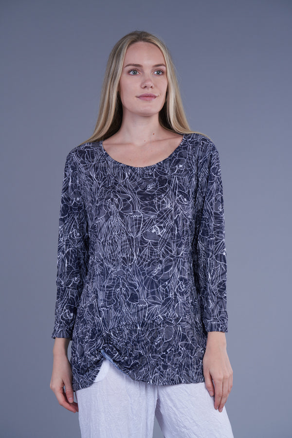 Floral Sketch Knot Top