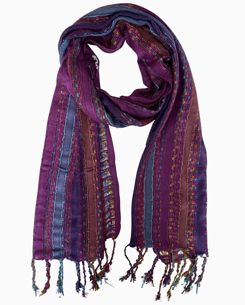 Purple Fringe Multi Scarf