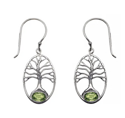 Tree of Life Peridot Earrings