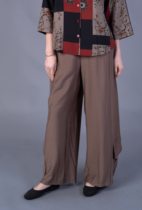 Charcoal Rayon Lantern Pant