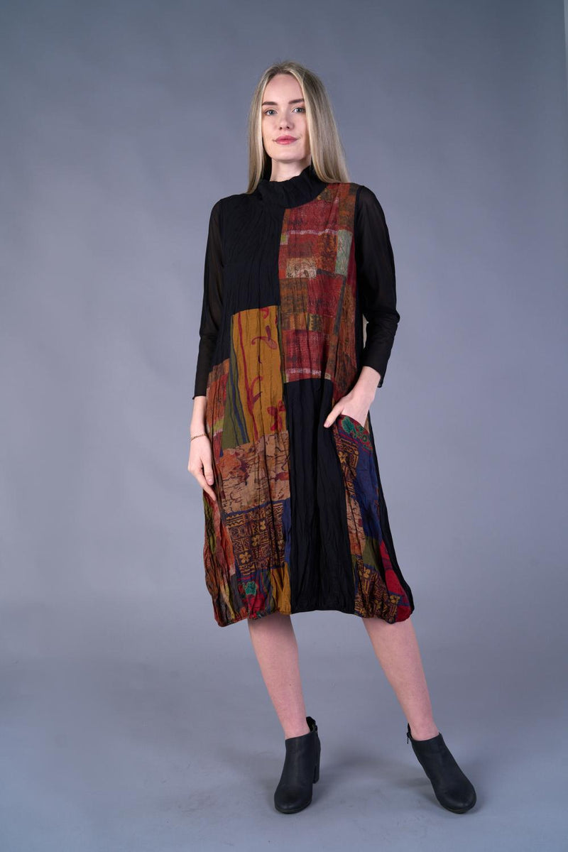 Crush Mixed Cowl Dress