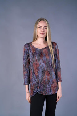 Paisly Sketch Knot Top