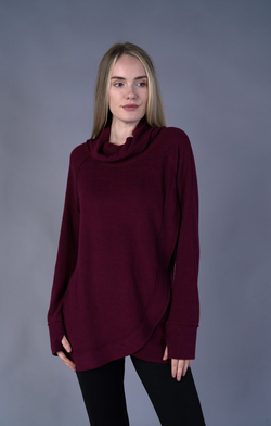 Eggplant Cowl Neck Sweater