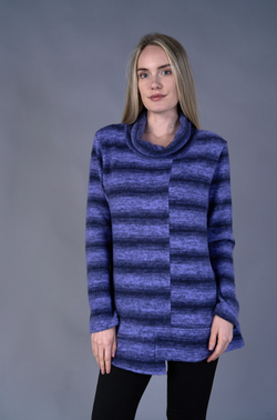 Stripe Cowl Neck Tunic