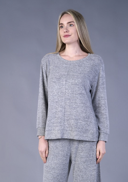 Grey Seam Cozy Neck Top