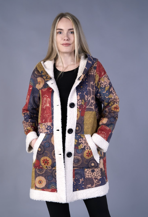 Tapestry Sherpa Button Jacket