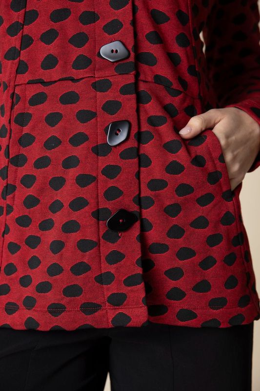 Red Polka Dot Button Jacket