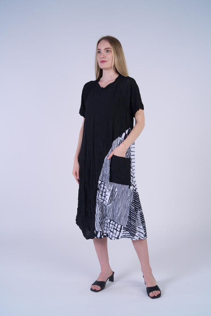 black and white mesh dress Black & White Mix Mesh Dress – Gondwana & Divine Clothing Co