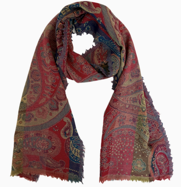 Multi Paisley Wool Scarf