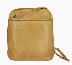 Camel Lily Leather Organizer Bag