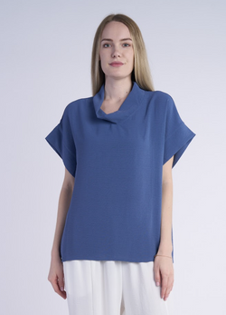 Blue Airflow Mock Top