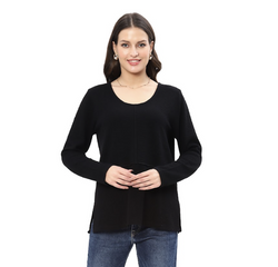 Black Seam Scoop Neck Top