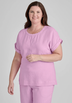 Magenta Linen Top