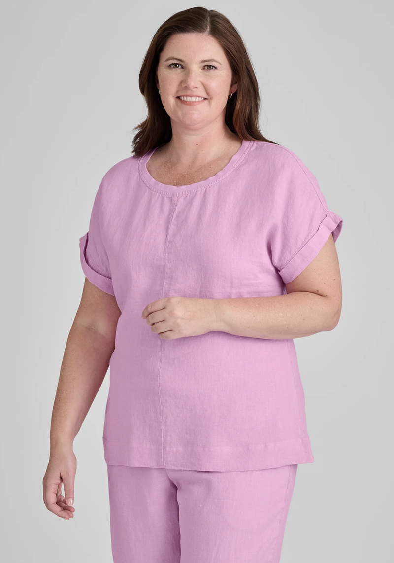 Magenta Linen Top