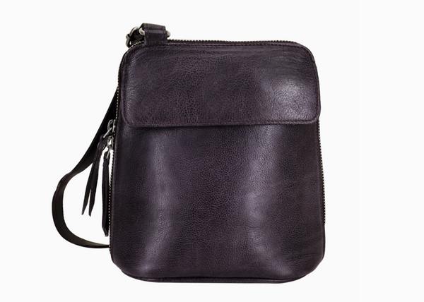 Lucy Egplant Leather Organizer Bag