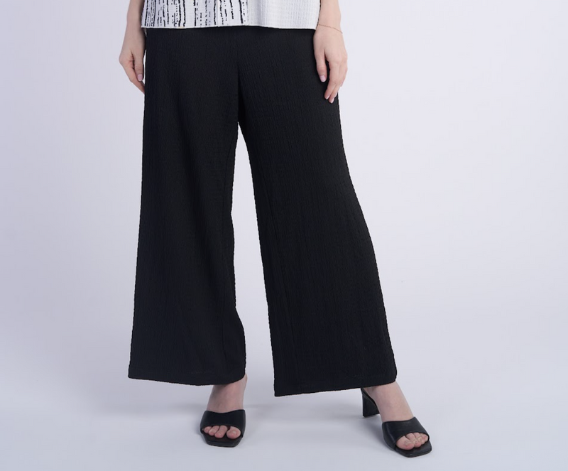 Black Crinkle Palazzo Pant