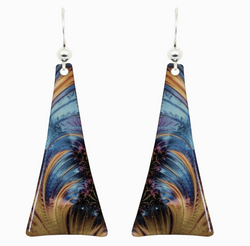 Blue & Gold Swirl Stainless Steel Earring