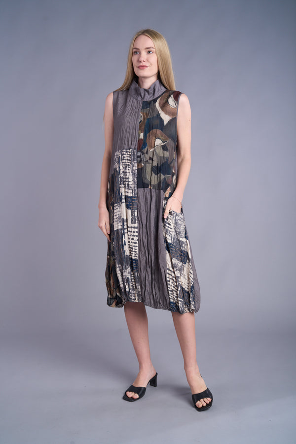 Crush Mixed Cowl Dress