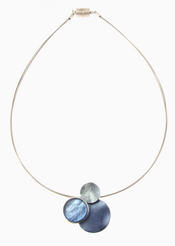 Blue and Silver Cluster Necklace