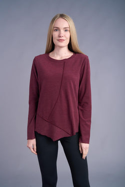 Wine Asym Seam Super Soft Top