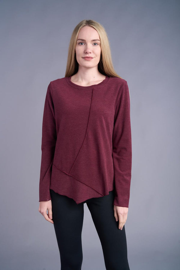 Wine Asym Seam Super Soft Top