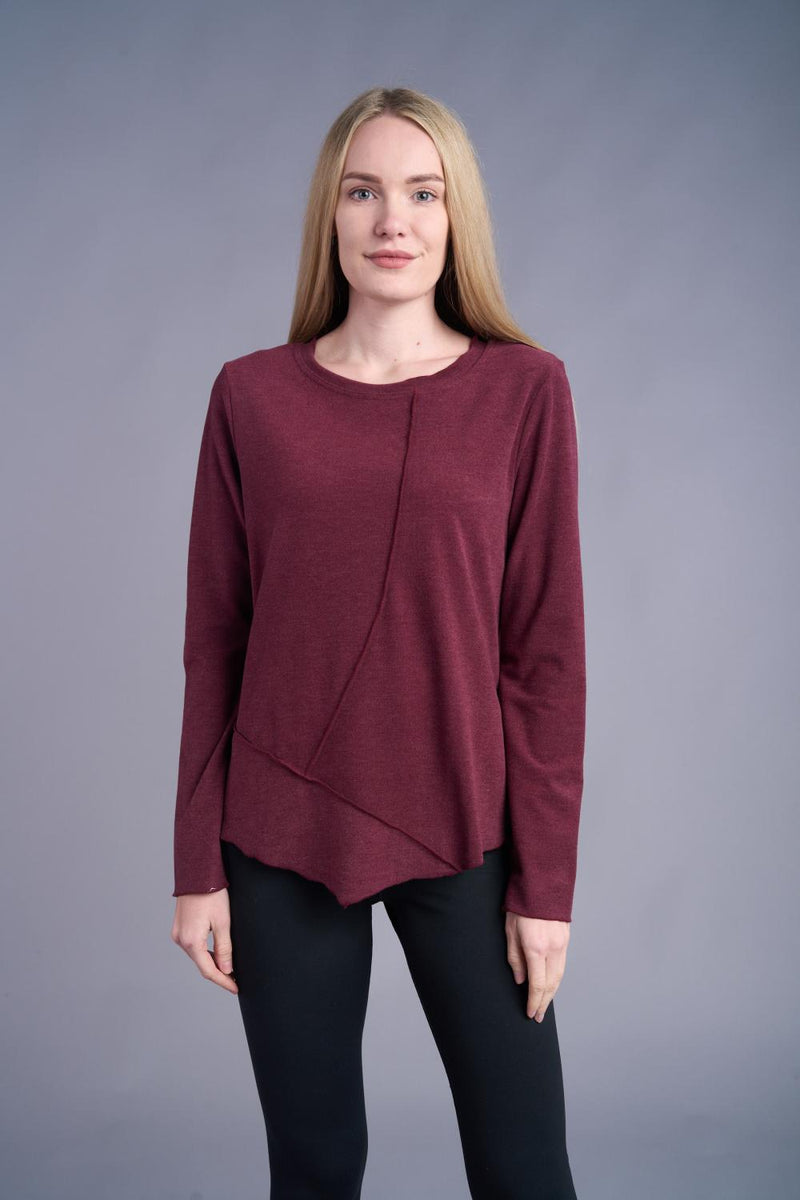 Wine Asym Seam Super Soft Top