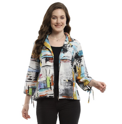 Multi Abstract Zip Jacket