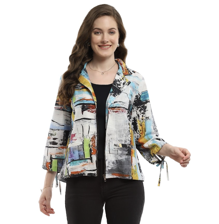 Multi Abstract Zip Jacket