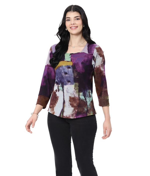 Purple Abstract Top