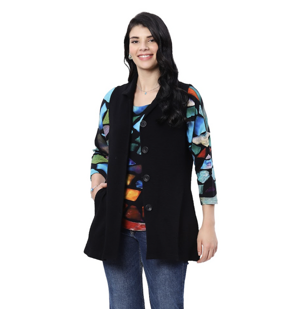 Black Button Vest