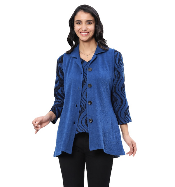 Blue Button Vest